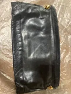 本革　黒　レザー　クラッチバッグ アンティーク　昭和