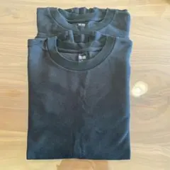 【即時発送】ユニクロ ソフトタッチクルーネックT 2枚セット② 黒 Mサイズ