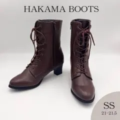 (SS)編み上げブーツ　チョコ　ブラウン　卒業式　レースアップ　袴　現品限り