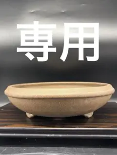 陶器製 ブラウン 丸型盆栽鉢