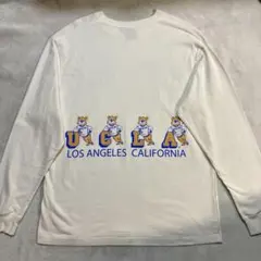 UCLA ロンT Lサイズ カレッジプリント ベア ホワイト 長袖 ユニセックスのサムネイル