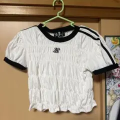 ANAPGiRLシャーリングTシャツ ホワイト/ブラックのサムネイル