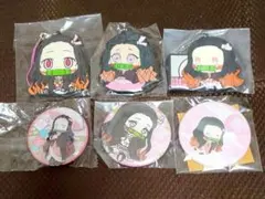 鬼滅の刃 竈門禰豆子 缶バッジ ラバーマスコット セット