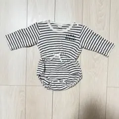 バースデイ　ボーダーロンパース　tete a tete 80 裏毛
