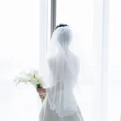 ホワイトチュールウェディングベール