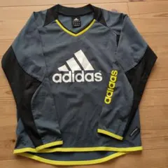 adidas 長袖シャツ 130cmグレー✕ブラック✕イエロー