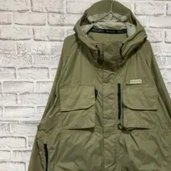 コロンビア　マウンテンパーカーカーキXL ロゴ刺繍アウトドアフィッシング1001
