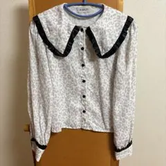 BUBBLES レオパード柄長袖ブラウス