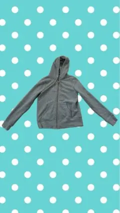 グレー フルジップ スウェットパーカー　ジーユー