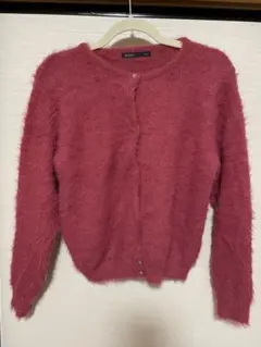 ピンク ファー風 カーディガン