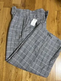 COMME CA ISM ワイドパンツ 05 グレー系チェック