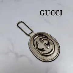 GUCCI バッグチャーム レザー キーホルダー ゴールドのサムネイル