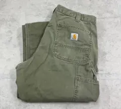 オリーブ ワークパンツ