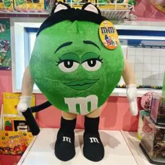 m&m's☆エムアンドエムズのぬいぐるみ☆グリーンネコ耳☆大サイズのサムネイル
