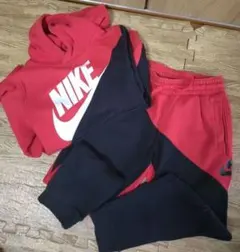 ナイキ　パカー付きスエット上下　S