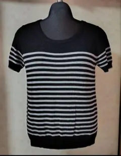 COMME CA ISM M 半袖ニット ストライプ　薄手