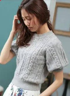 31 Sons de mode ケーブルニット トップス グレー