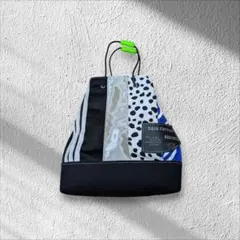 【大人カジュアル】軽量 異素材パッチワークバッグ トート＆ショルダー2WAY