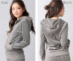 販売終了！エメフィール　ベロアパーカー　ネイビーM