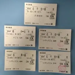 期限切れ★東武鉄道 特急券 5枚セット② きぬ けごん　リバティけごんのサムネイル