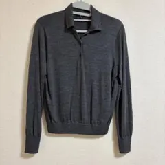 ユニクロ メリノポロセーター グレー L