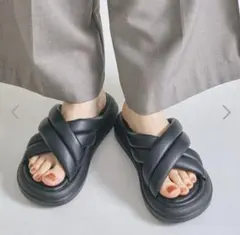 美品 オリエンタルトラフィックサンダル ブラック 22cm～22.5cm