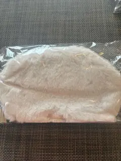 ホワイトファーポーチ 裏地付き