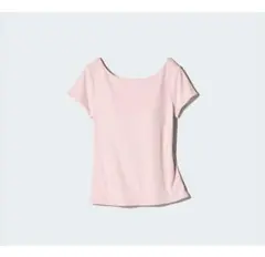 新品ユニクロエアリズムコットンローバックブラTシャツピンクXL