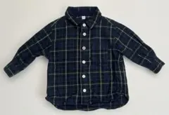 無印良品ネルシャツ チェックシャツ　ベビー　80 グリーン