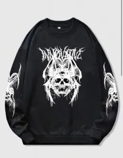 ドクロプリント スウェット トレーナー ブラック 地雷 サブカル