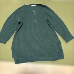 CECIL McBEE ダークグリーン 長袖セーター