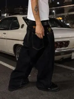 Notdyed Super baggy denimスーパーバギーデニム 黒 - メルカリ