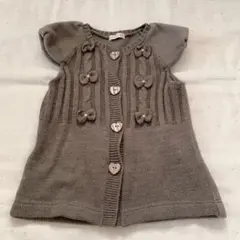 knit planner グレー ニットベスト ハートボタン120cm