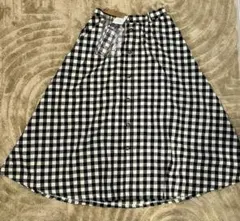 【美品】OZOC ギンガムチェック フレアスカート(L)