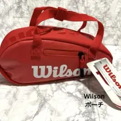 ♦︎新品未使用　Wilson テニス小物ポーチ　テニスアクセサリーケース　レッドのサムネイル