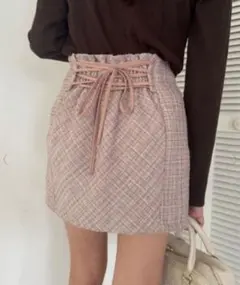 NICE CLAUP ツイード ミニ スカート