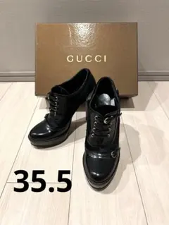 新品同様美品　GUCCI グッチ ブーティー ハラコ×牛革