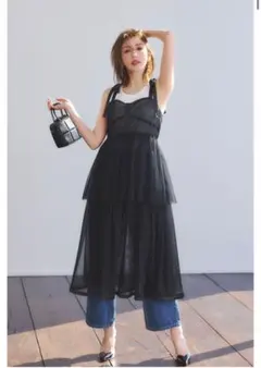 美品♡ チュールレイヤードキャミワンピース