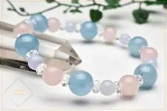 ローズクォーツ ブルーレースアゲート ブレスレット パワーストーン 天然石