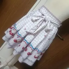 Ank Rouge チェリー柄膝丈スカート 8