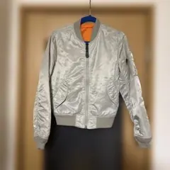 ALPHA MA-1ジャケット シルバー