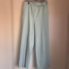 ライトグリーン ワイドパンツ M