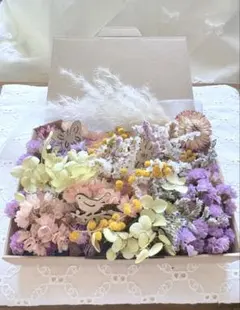ドライフラワー 花材セット ピンク系 ハンドメイド　赤　ピンク　千日紅　紫陽花 ドライフラワー 花材セット ピンク系 ハンドメイド 赤 ピンク 千日紅
