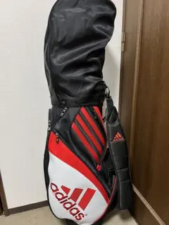 adidas キャディバッグ 黒赤 ストライプデザイン