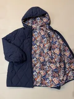 ワークマン女子 LL 防風撥水 リバーシブル 花柄 キルティング ネイビー