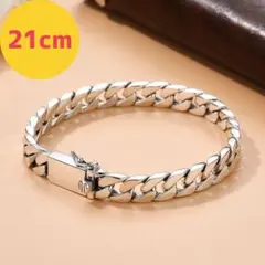 喜平 メンズ ブレスレット シルバー 21cm 上品 シンプル アクセサリー