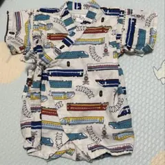 【値下げ】くろわっさんすべべ　電車柄 ベビー甚平 60~70cm