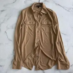 ✨美品✨ラルフローレン　現行QR 黒タグ　ベージュジャケットシャツXS