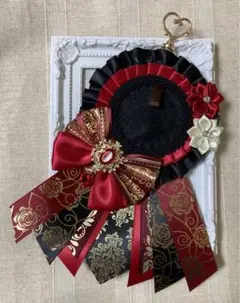 【ハンドメイド】ロゼット　痛ロゼット　赤①