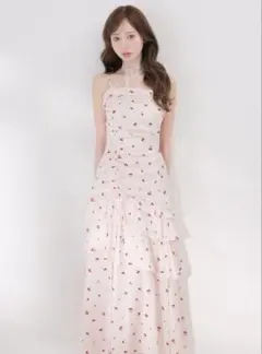 エムミーエメ チェリーレースリボンロングフレアワンピース　ホワイト エムミーエメ チェリーレースリボンロングフレアワンピース - メルカリ